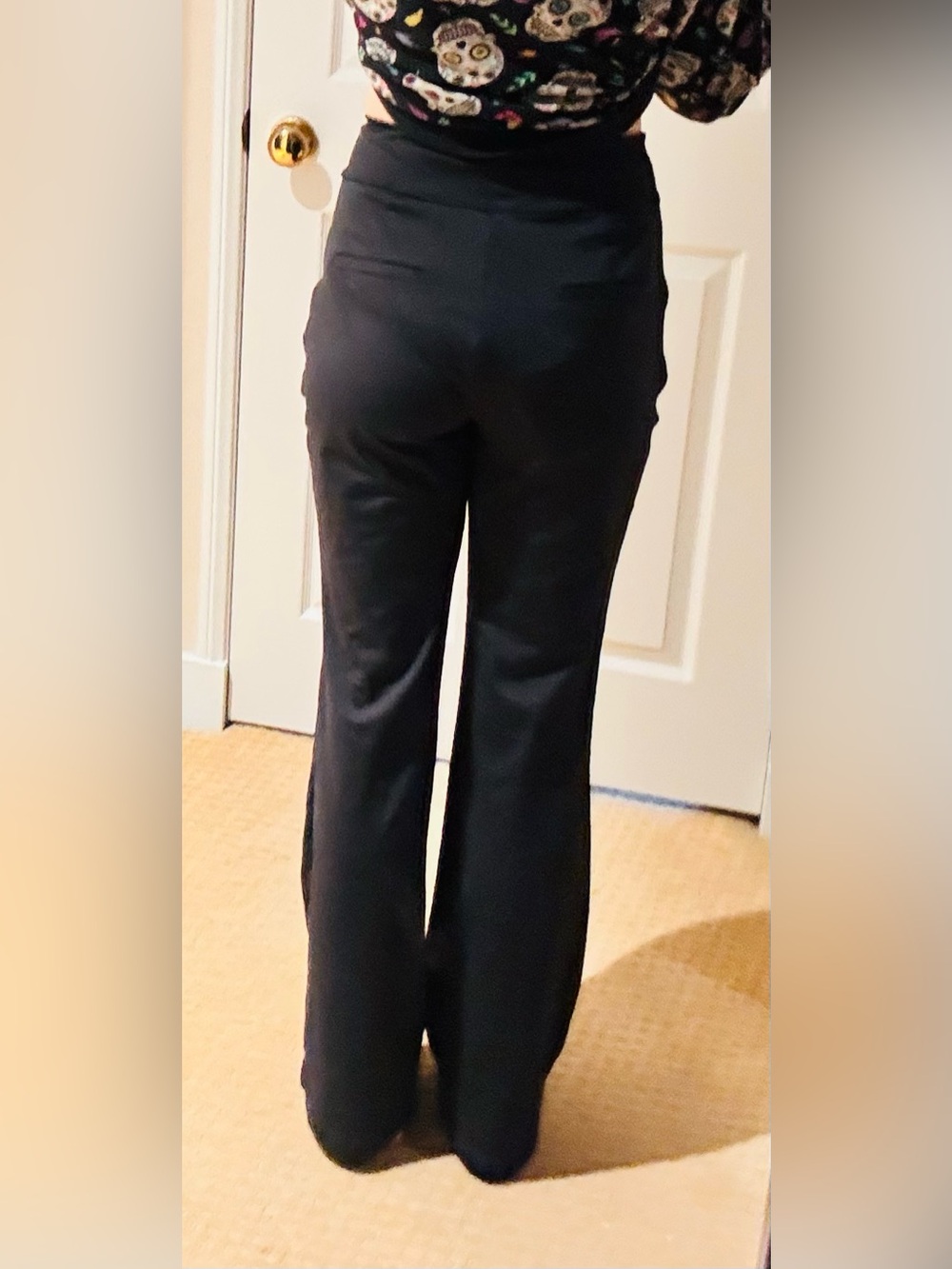 High Waisted Work Flare Pants with Pockets small/tall